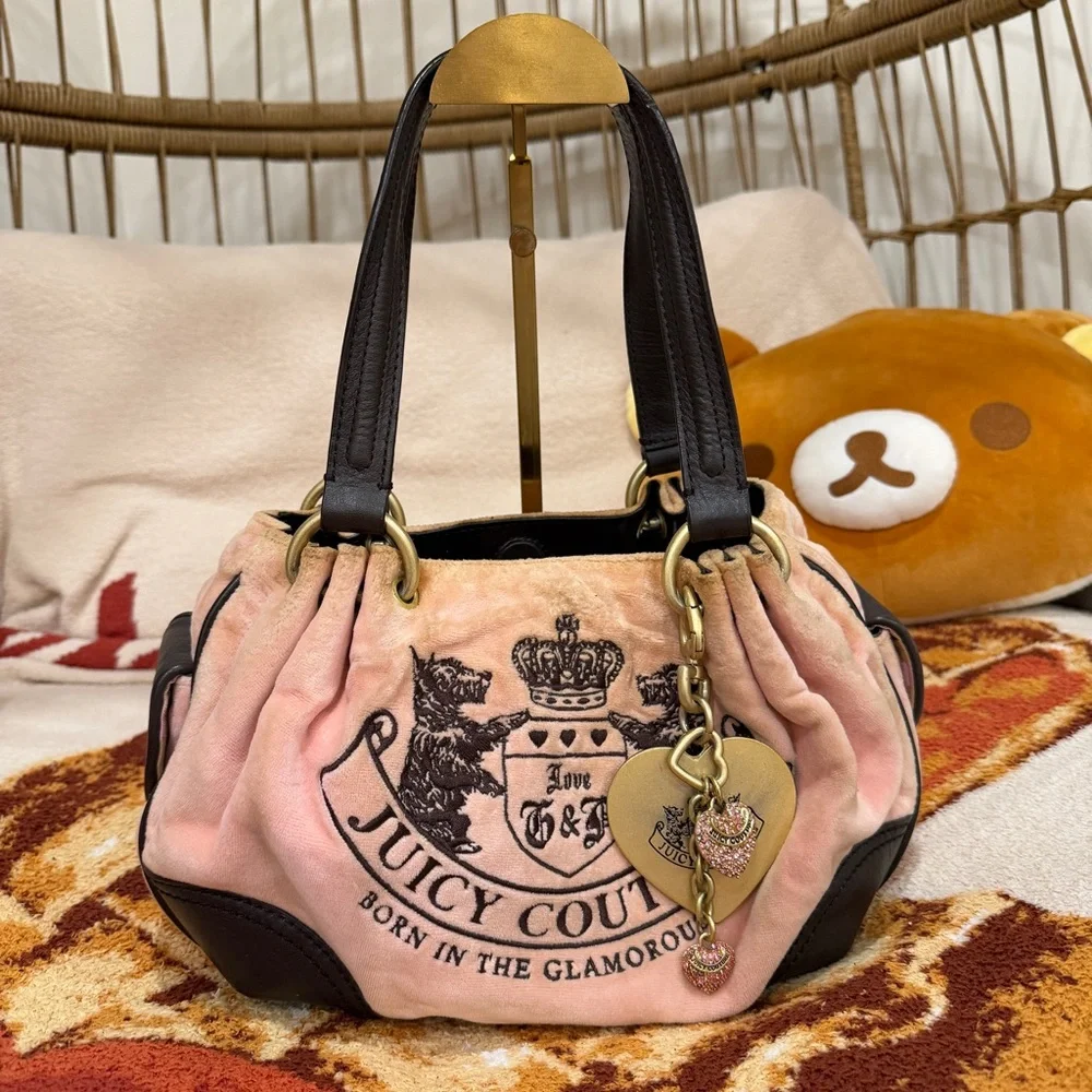 Juicy Couture Scottie Fluffy (2010) – Pink with Brown Trim - Picture 1 of 8
